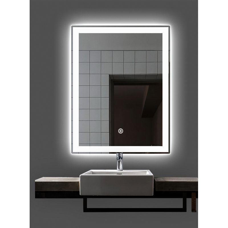 Orren Ellis Clybourn Frameless Lighted Bathroom / Vanity Mirror Wayfair